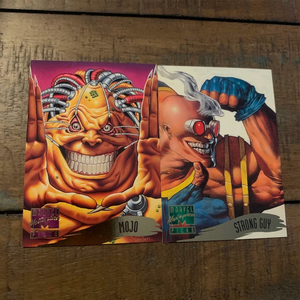 1995 Fleer Marvel Masterpieces Picks Mojo 134 Strong Guy 148 Trading Cards Lot